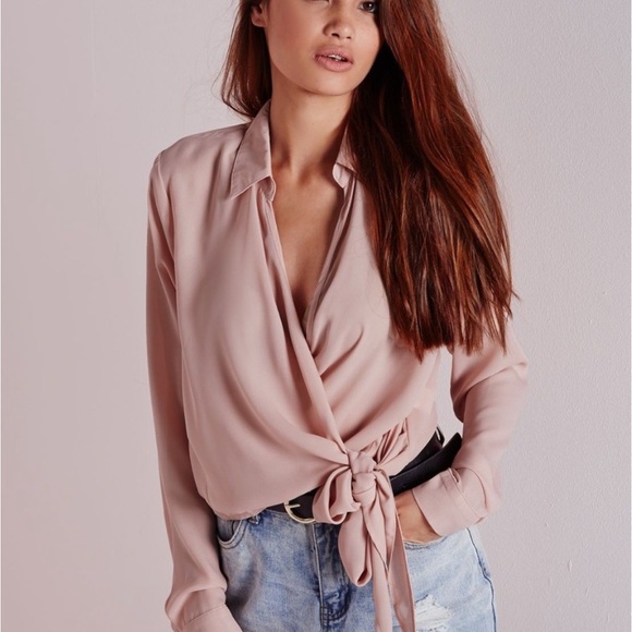 Missguided Pink Blush Wrap Blouse - Picture 6 of 6
